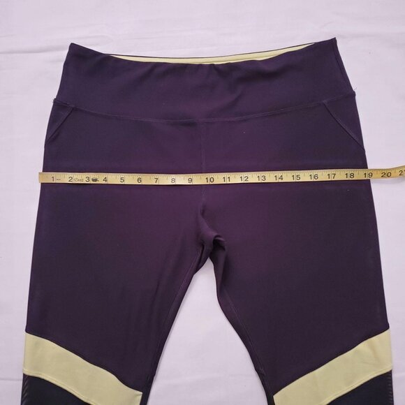 RBX Active Women's Capri Length Workout Yoga Mesh Leggings Purple/White XL/TG - Picture 8 of 10